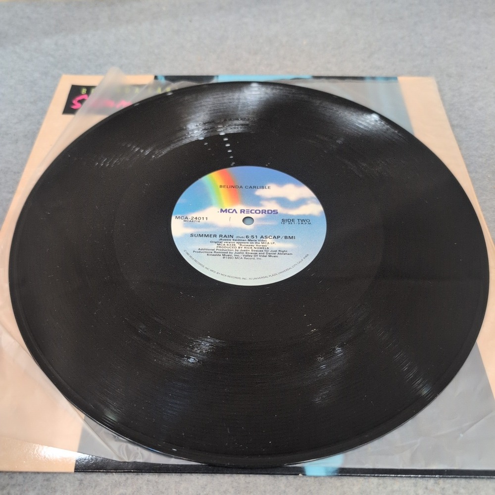 Belinda Carlisle Summer Rain Extended Version 12 Inch Vinyl Single 1990 MCA-2401 - Picture 6 of 7